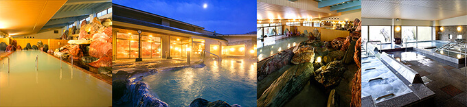 金太郎温泉日本最大級屋内岩風呂の「立山連峰パノラマ大浴殿」