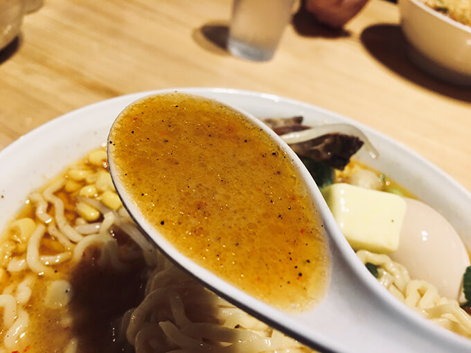 ラーメンの翔龍　味噌バターコーンラーメン　スープ