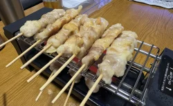 焼き鳥焼き器　焼き鳥を焼く