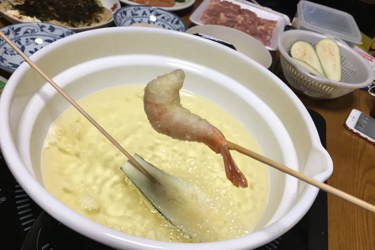 画像 自宅で卓上天ぷらパーティー