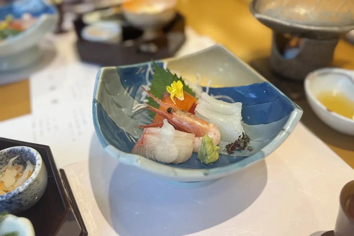 画像 長良川温泉 ホテルパーク 夕食 飛騨牛陶板焼き付の懐石コース お造り