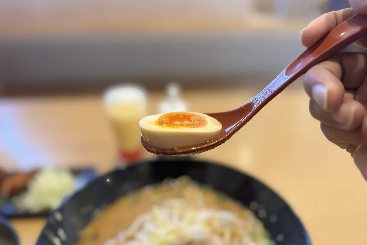 めん丸　Aランチ　味噌ラーメン　煮玉子