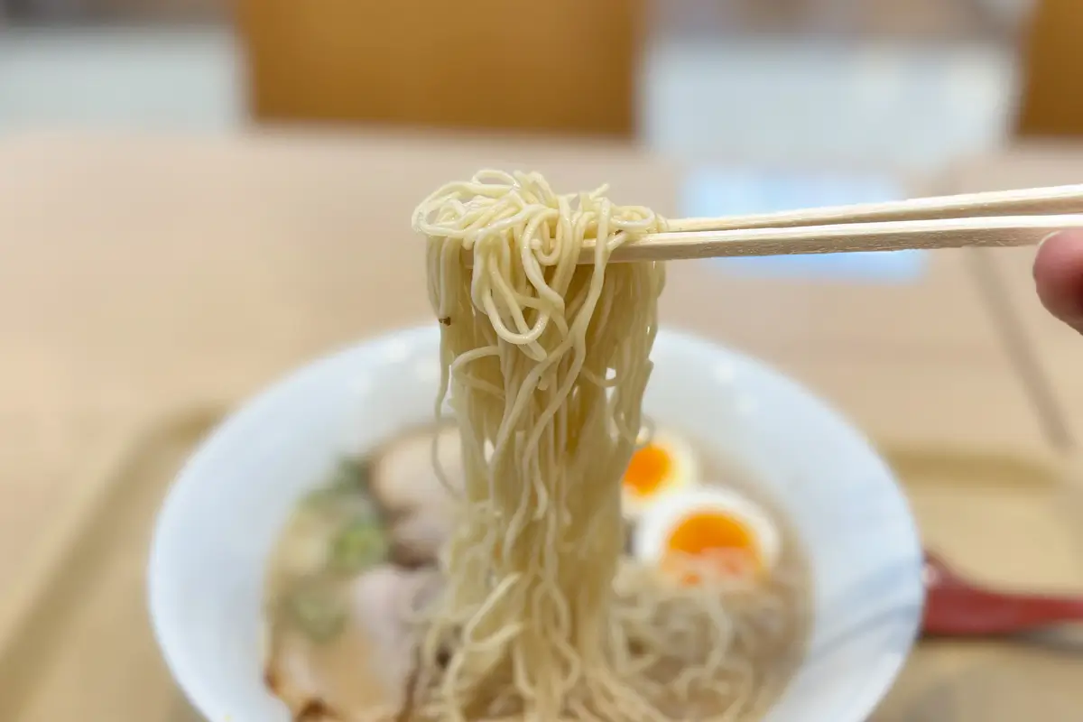 博多だるま　博多豚骨ラーメン味玉入　麺