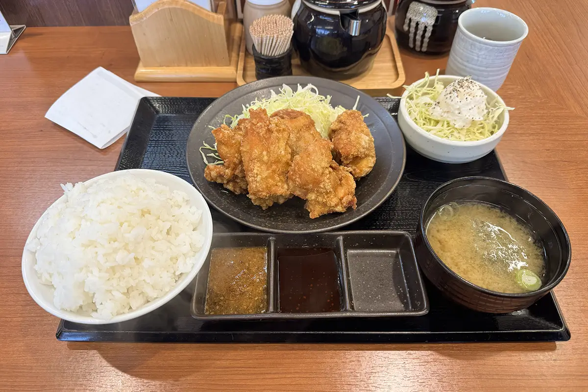 からやま 富山飯野店　からやま定食（5個）+ポテトサラダ
